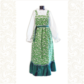 Сарафан с блузой Дуняша, зеленый цвет- фото 1