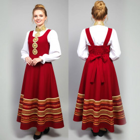 Сарафан с блузой Жар Птица, габардин, бордовый